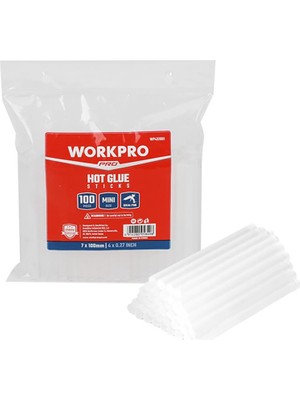 Workpro WP432001 7X100MM Sıcak Silikon Tabancası Için 100 Adet Şeffaf Yedek Silikon/mum
