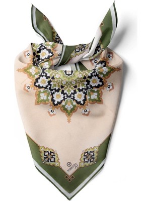 Vissona %100 Ipek Kadın Desenli Bandana 80X80