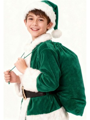Kostüm Sarayı Yeşil Noel Baba Hediye Çuvalı Orta Boy (60X90 Cm)