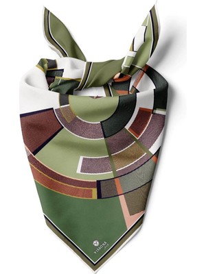 Vissona %100 Ipek Kadın Desenli Bandana 80X80