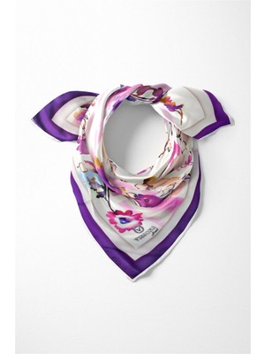 Vissona %100 Ipek Kadın Desenli Bandana 80X80