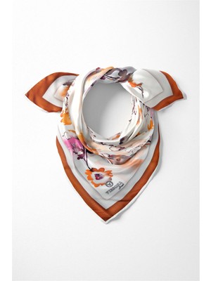 Vissona %100 Ipek Kadın Desenli Bandana 80X80