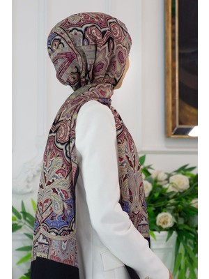 Vissona %100 Ipek Etnik Desenli Siyah Renkli 92X210 Şal