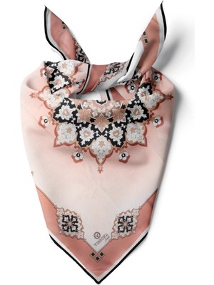 Vissona %100 Ipek Kadın Desenli Bandana 80X80