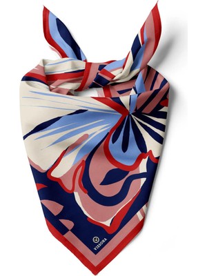 Vissona Saten Ipek Kelebek Desenli Kadın Bandana