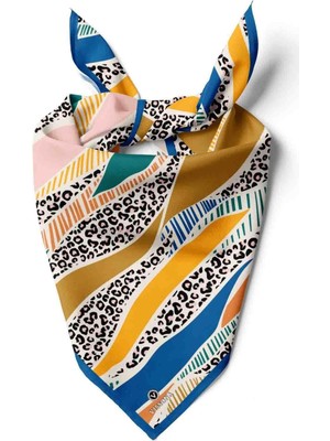 Vissona 100% Silk Headscarf For Women - 22"x 22" Inch Hair Scarf Leopard Pattern Silk Headscarf Bandanas Square Silk 60369