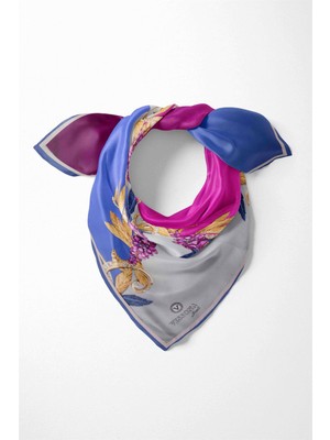 Vissona %100 Ipek Kadın Desenli Bandana 80X80