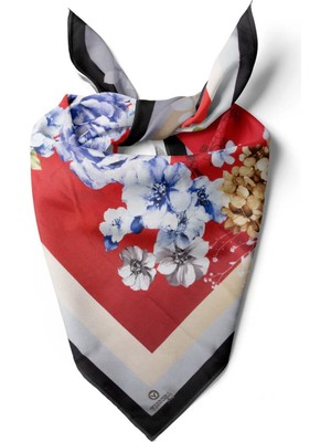 Vissona %100 Ipek Kadın Desenli Bandana 80X80