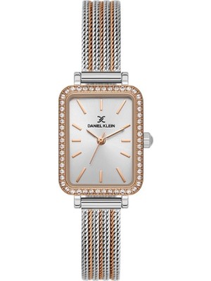 Daniel Klein Danıel Kleın DKE.1.10969-6 Rose Gold Dikdörtgen Hasır Kordon Taşlı Kadın Kol Saati
