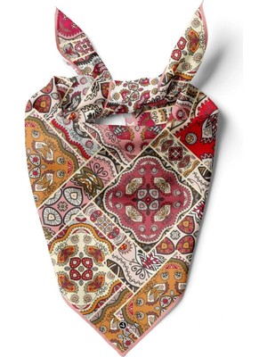 Vissona 100% Silk Headscarf For Women - 22"x 22" Inch Hair Scarf Ethnic Pattern Silk Headscarf Bandanas Square Silk 60352