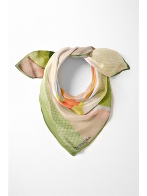 Vissona %100 Ipek Kadın Desenli Bandana 80X80