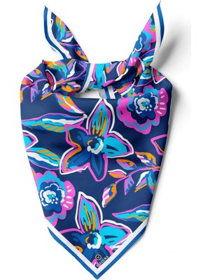 Vissona Çiçek Desenli Ipek Bandana