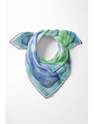 Vissona %100 Ipek Kadın Desenli Bandana 80X80