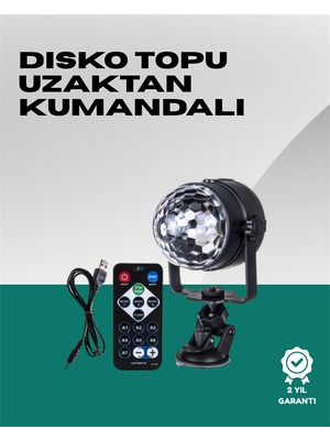 Tgzm 7 Farklı Aydınlatma Modu ve Ses Sensörlü Disko Topu Lambası - TG0012-2RFQ20