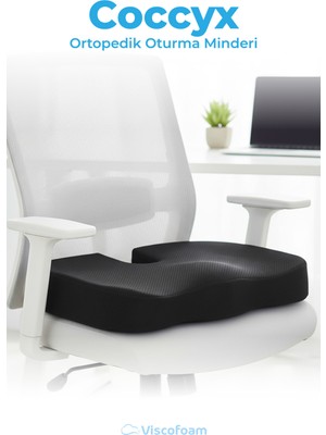 Konforlu Ortopedik Oturma Minderi Siyah, Hemeroid ve Kuyruk Sokumu Destekli