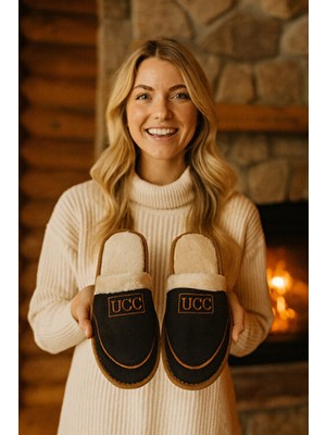 Behtah Kundura Unisex Sıcacık Içi Tüylü Ev Terliği Kaymaz Taban