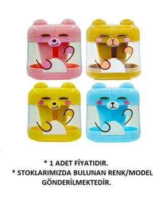 Mikro MK-8556 Çift Kapaklı Bear Babe Çift Delikli Hazneli Kalemtraş -Tekli