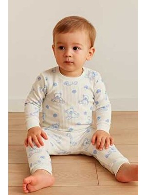 Aden Kids Raporlu Kumaş Desenli Çocuk Pijama Takımı