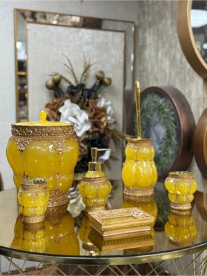 CITY gold 6 Parça Polyester Banyo Seti