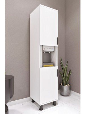 Ases Mobilya ESL0165 Çok Amaçlı Dolap Boy Sebil Dolabı Mutfak Beyaz