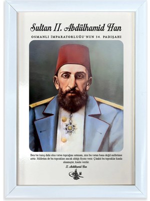 And Abdülhamit Han Portre – Mdf Üzerine Uv Baskı Çerçeveli Tablo Sanatsal Modern Duvar Dekoru