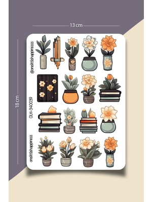 One Little Happiness Çiçek Temalı Sticker Seti | Bullet Journal Sticker | Defter | Çıkartma | Scrapbook
