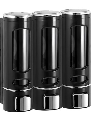 Vadi 3 Adet Siyah 400 ml El Dezenfektanı Sabunluk Manuel Şampuan Sıvı Tutucu Banyo Mutfak Lavabo H-52