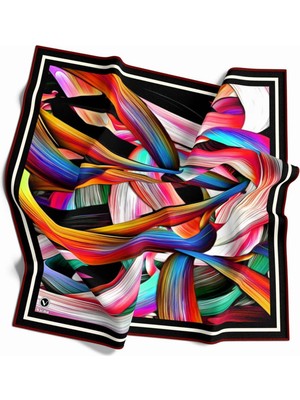 Violla Twill Kare Desenli Bordo Renkli 90X90 Dikim Şekli : El Dikişi Eşarp (Ipek Içermez)