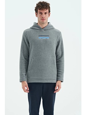 Tommy Life  Erkek Kapşonlu Sweat Antrasit ART-88301