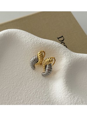 H&S Aksesuar Tasarım Çelik Kıvrım Küpe