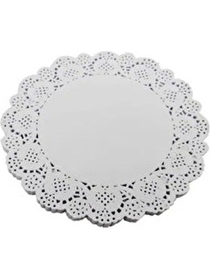 50 Parça Dantel Kağıt Sunumluk 18 cm Yuvarlak Servis Altlığı Beyaz Renkli Şık Tasarım