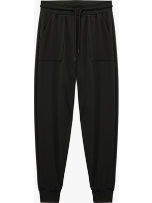 Koton Yüksek Bel Bağcıklı Rahat Kalıp Cepli Spor Jogger Eşofman Altı