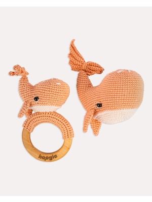 Hoogie Willow Whale Balina Amigurumi Oyuncak & Çıngırak 2'li Set