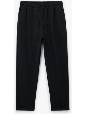 Koton Duble Paça Cepli Viskon Karışımlı Beli Bağcıklı Pantolon