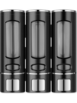 Vadi 3 Adet Siyah 400 ml Duvara Monte Manuel Sabunluk Sıvı Lavabo Sabunluk El Sabunu H-52