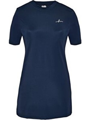 Haşema Kısa Kollu Lacivert 3 Parça Yarı Kapalı Mayo Takımı 5072