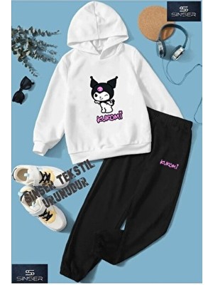 Sinser Teks Kapşonlu Çocuk Kuromı Baskılı Eşofman Takımı