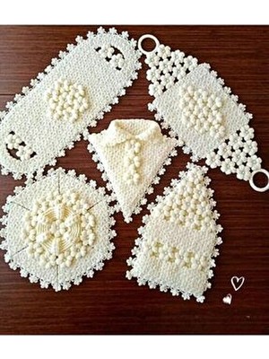 Beis Beyaz Güllü 5li Damat Lif Seti Özel Malzeme ile Beyaz Renk Seçeneği