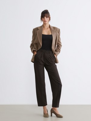 Soulife Carrot Fit Kadın Pileli Pantolon