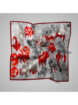 Piramit Naturel Eşarp | Renkli Tomurcuklar