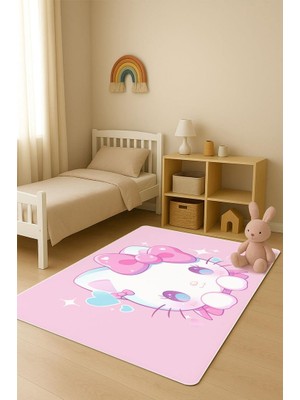 Dolce Mariee  Parlak Kadife Kumaş Dijital Baskı Dot Kaymaz Tabanlı Çocuk ve Genç Odası Halısı H0601