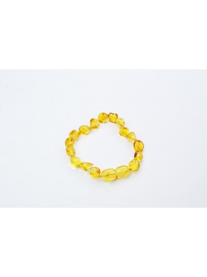 Blackcraft Bal Renkli  Doğal Kesim damla Kehribar Bebek Bileklik