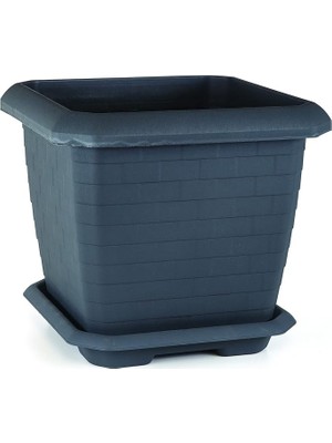 CetKing HK05 Hisar Kare Saksı No:5 Tabaklı 53,4 Cm, 74,3 Litre Antrasit