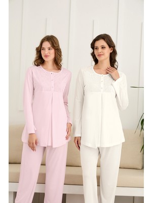 Nightlove Kadın Hamile Uzun Kollu Pijama Takımı