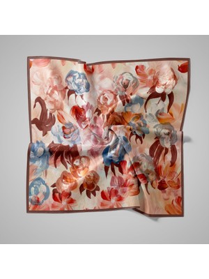 Piramit Naturel Eşarp | Renkli Tomurcuklar