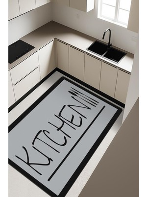 NEWORA Kitchen Desenli Dijital Baskı Kaymaz Taban Mutfak Halısı H0035