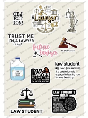 One Little Happiness Hukuk Sticker Seti Macbook Notebook Tablet Telefon Ajanda Laptop Defter Sticker Seti