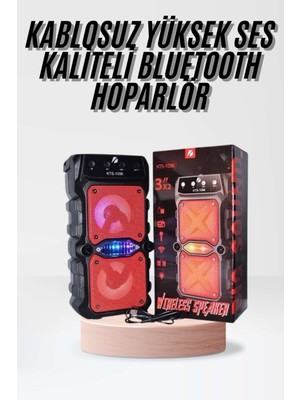 Tgzm Taşınabilir Kablosuz Bluetooth Hoparlör Uzun Pil Ömrü LED Işıklı - TG0012-2REQG3