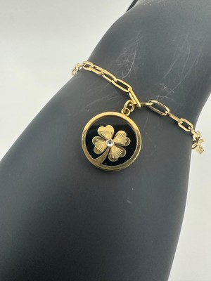 Stainless Steel Gold Renk Papatya Detaylı Çelik Bileklik