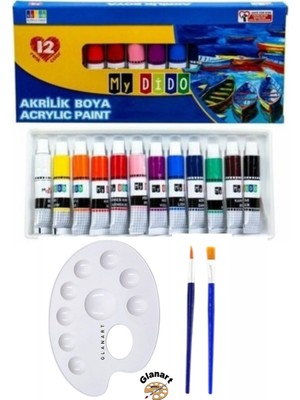 Glanart 12 Renk Akrilik Boya Başlangıç Seti (12X9 Ml)